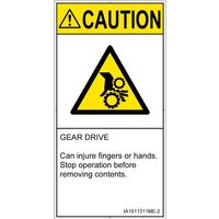 PL警告表示ラベル（ISO準拠）│機械的な危険:引き込み（ギア）│IA1511311│注意│Mサイズ