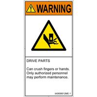 PL警告表示ラベル（ISO準拠）│機械的な危険:押しつぶし│IA0606612│警告│Mサイズ