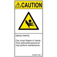 PL警告表示ラベル（ISO準拠）│機械的な危険:押しつぶし│IA0606611│注意│Mサイズ