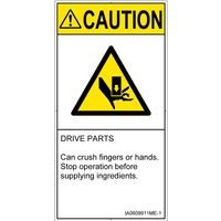 PL警告表示ラベル（ISO準拠）│機械的な危険:押しつぶし│IA0609911│注意│Mサイズ