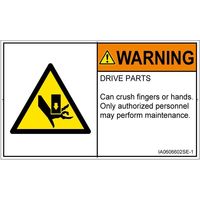 PL警告表示ラベル（ISO準拠）│機械的な危険:押しつぶし│IA0606602│警告│Sサイズ