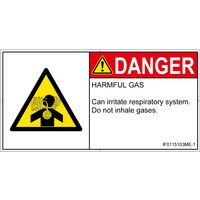PL警告表示ラベル（ISO準拠）│材料・物質による危険:有毒ガス/窒息│IF0115103│危険│Mサイズ