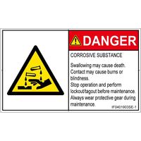 PL警告表示ラベル（ISO準拠）│材料・物質による危険:腐食性物質│IF0401903│危険│Sサイズ
