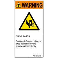 PL警告表示ラベル（ISO準拠）│機械的な危険:押しつぶし│IA0609912│警告│Mサイズ