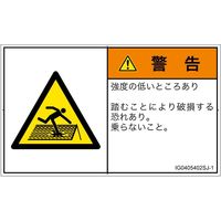 PL警告表示ラベル（ISO準拠）│人間工学による危険:強度の弱い屋根│IG0405402│警告│Sサイズ