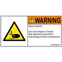 PL警告表示ラベル（ISO準拠）│機械的な危険:はさまれ│IA1200602│警告│Mサイズ