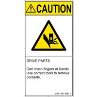 PL警告表示ラベル（ISO準拠）│機械的な危険:押しつぶし│IA0611611│注意│Mサイズ