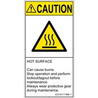 PL警告表示ラベル（ISO準拠）│熱的な危険:表面高温│IC0101111│注意│Mサイズ