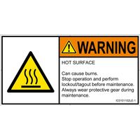 PL警告表示ラベル(ISO準拠)│熱的な危険:表面高温│IC0101102│警告│Lサイズ│英語(ヨコ)│6枚 IC0101102LE-1（直送品）