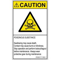 PL警告表示ラベル（ISO準拠）│材料・物質による危険:有毒物質│IF0201711│注意│Sサイズ