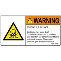 PL警告表示ラベル（ISO準拠）│材料・物質による危険:有毒物質│IF0201702│警告│Lサイズ
