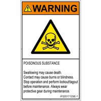 PL警告表示ラベル（ISO準拠）│材料・物質による危険:有毒物質│IF0201712│警告│Sサイズ