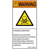 PL警告表示ラベル（ISO準拠）│材料・物質による危険:有毒物質│IF0201712│警告│Mサイズ