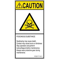 PL警告表示ラベル（ISO準拠）│材料・物質による危険:有毒物質│IF0201711│注意│Lサイズ