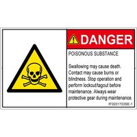 PL警告表示ラベル（ISO準拠）│材料・物質による危険:有毒物質│IF0201703│危険│Sサイズ