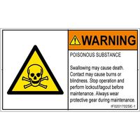 PL警告表示ラベル（ISO準拠）│材料・物質による危険:有毒物質│IF0201702│警告│Sサイズ