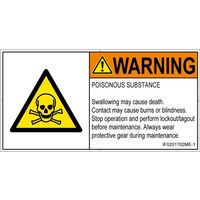 PL警告表示ラベル（ISO準拠）│材料・物質による危険:有毒物質│IF0201702│警告│Mサイズ