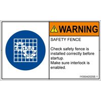 PL警告表示ラベル（ISO準拠）│指示事項:安全ガードを確認│IY0504202│警告│Sサイズ