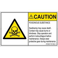 PL警告表示ラベル（ISO準拠）│材料・物質による危険:有毒物質│IF0201701│注意│Sサイズ