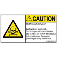 PL警告表示ラベル（ISO準拠）│材料・物質による危険:有毒物質│IF0201701│注意│Mサイズ