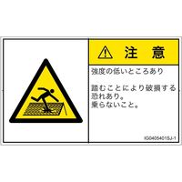 PL警告表示ラベル（ISO準拠）│人間工学による危険:強度の弱い屋根│IG0405401│注意│Sサイズ