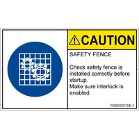 PL警告表示ラベル（ISO準拠）│指示事項:安全ガードを確認│IY0504201│注意│Sサイズ