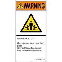 PL警告表示ラベル（ISO準拠）│機械的な危険:押しつぶし（ゲート）│IA1407412│警告│Lサイズ