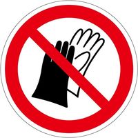 PL警告表示ラベル（ISO準拠）│禁止事項:手袋使用禁止│IZ37│シンボルマーク