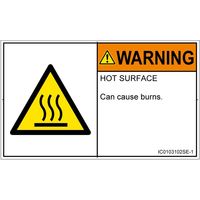 PL警告表示ラベル(ISO準拠)│熱的な危険:表面高温│IC0103102│警告│Sサイズ│英語(ヨコ)│16枚 IC0103102SE-1（直送品）