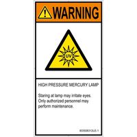 PL警告表示ラベル（ISO準拠）│放射から生じる危険:紫外線│IE0508312│警告│Lサイズ