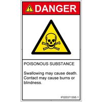 PL警告表示ラベル（ISO準拠）│材料・物質による危険:有毒物質│IF0203713│危険│Sサイズ