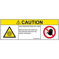 PL警告表示ラベル（ISO準拠）│放射から生じる危険:紫外線│IE0508321│注意│Mサイズ│英語（マルチシンボルマーク）│6枚（直送品）