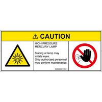 PL警告表示ラベル（ISO準拠）│放射から生じる危険:紫外線│IE0508321│注意│Sサイズ│英語（マルチシンボルマーク）│8枚（直送品）