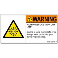 PL警告表示ラベル（ISO準拠）│放射から生じる危険:紫外線│IE0514902│警告│Mサイズ