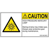 PL警告表示ラベル（ISO準拠）│放射から生じる危険:紫外線│IE0514901│注意│Mサイズ