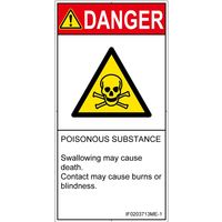 PL警告表示ラベル（ISO準拠）│材料・物質による危険:有毒物質│IF0203713│危険│Mサイズ