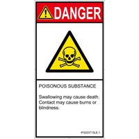 PL警告表示ラベル（ISO準拠）│材料・物質による危険:有毒物質│IF0203713│危険│Lサイズ