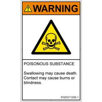 PL警告表示ラベル（ISO準拠）│材料・物質による危険:有毒物質│IF0203712│警告│Sサイズ
