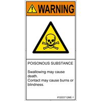 PL警告表示ラベル（ISO準拠）│材料・物質による危険:有毒物質│IF0203712│警告│Mサイズ