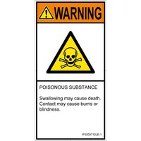 PL警告表示ラベル（ISO準拠）│材料・物質による危険:有毒物質│IF0203712│警告│Lサイズ
