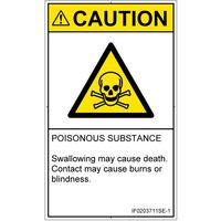PL警告表示ラベル（ISO準拠）│材料・物質による危険:有毒物質│IF0203711│注意│Sサイズ