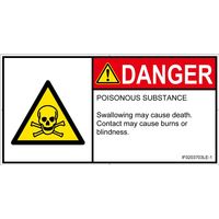 PL警告表示ラベル（ISO準拠）│材料・物質による危険:有毒物質│IF0203703│危険│Lサイズ