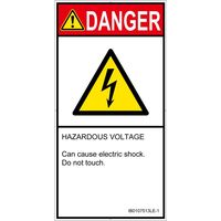 PL警告表示ラベル(ISO準拠)│電気的な危険:感電│IB0107513│危険│Lサイズ│英語(タテ)│6枚 IB0107513LE-1（直送品）