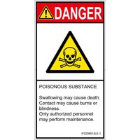 PL警告表示ラベル（ISO準拠）│材料・物質による危険:有毒物質│IF0208513│危険│Lサイズ