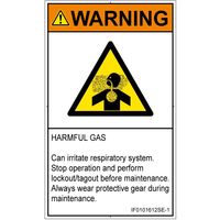 PL警告表示ラベル（ISO準拠）│材料・物質による危険:有毒ガス/窒息│IF0101612│警告│Sサイズ