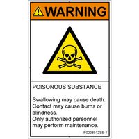 PL警告表示ラベル（ISO準拠）│材料・物質による危険:有毒物質│IF0208512│警告│Sサイズ