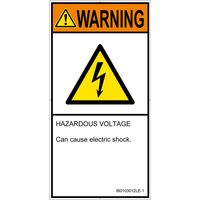 PL警告表示ラベル(ISO準拠)│電気的な危険:感電│IB0103012│警告│Lサイズ│英語(タテ)│6枚 IB0103012LE-1（直送品）