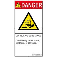 PL警告表示ラベル（ISO準拠）│材料・物質による危険:腐食性物質│IF0403813│危険│Mサイズ