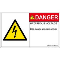 PL警告表示ラベル(ISO準拠)│電気的な危険:感電│IB0103003│危険│Sサイズ│英語(ヨコ)│16枚 IB0103003SE-1（直送品）
