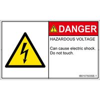 PL警告表示ラベル(ISO準拠)│電気的な危険:感電│IB0107503│危険│Sサイズ│英語(ヨコ)│16枚 IB0107503SE-1（直送品）